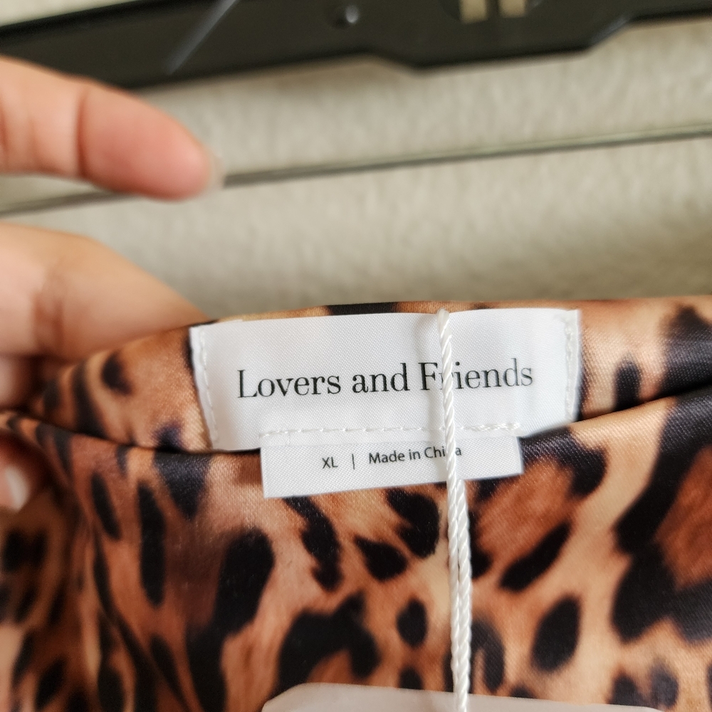 Lovers and Friends Taylor Leopard Print Satin Mini Skirt XL Revolve Sexy - Picture 4 of 6
